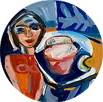 Am Tisch - Sigrid Palmer Malerei Kunst Künstlerin painting art artist Frankfurt